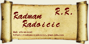 Radman Radoičić vizit kartica